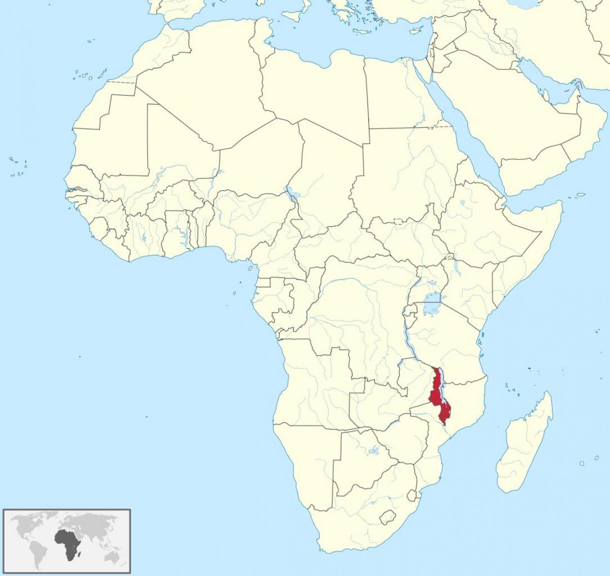 মানচিত্র আফ্রিকার দেশ মালাউই